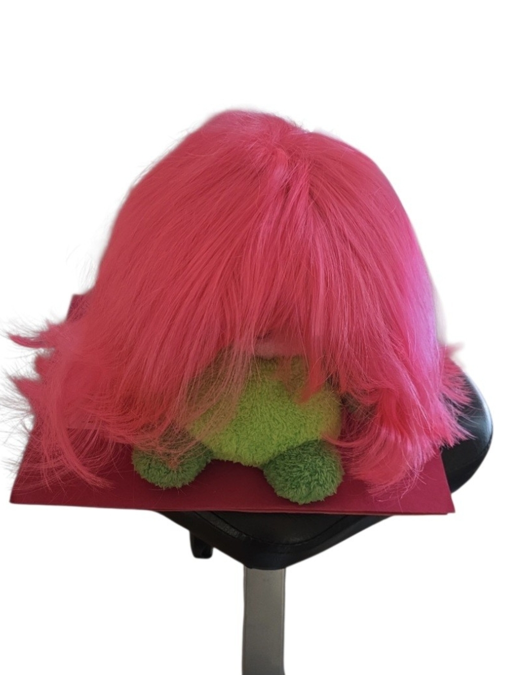 Vibrant Pink Synthetic Women's Wig with Soft Layers